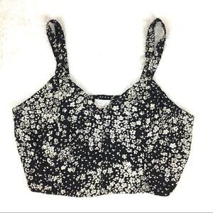 SIENNA SKY B&W Floral Crop  Top NWT
